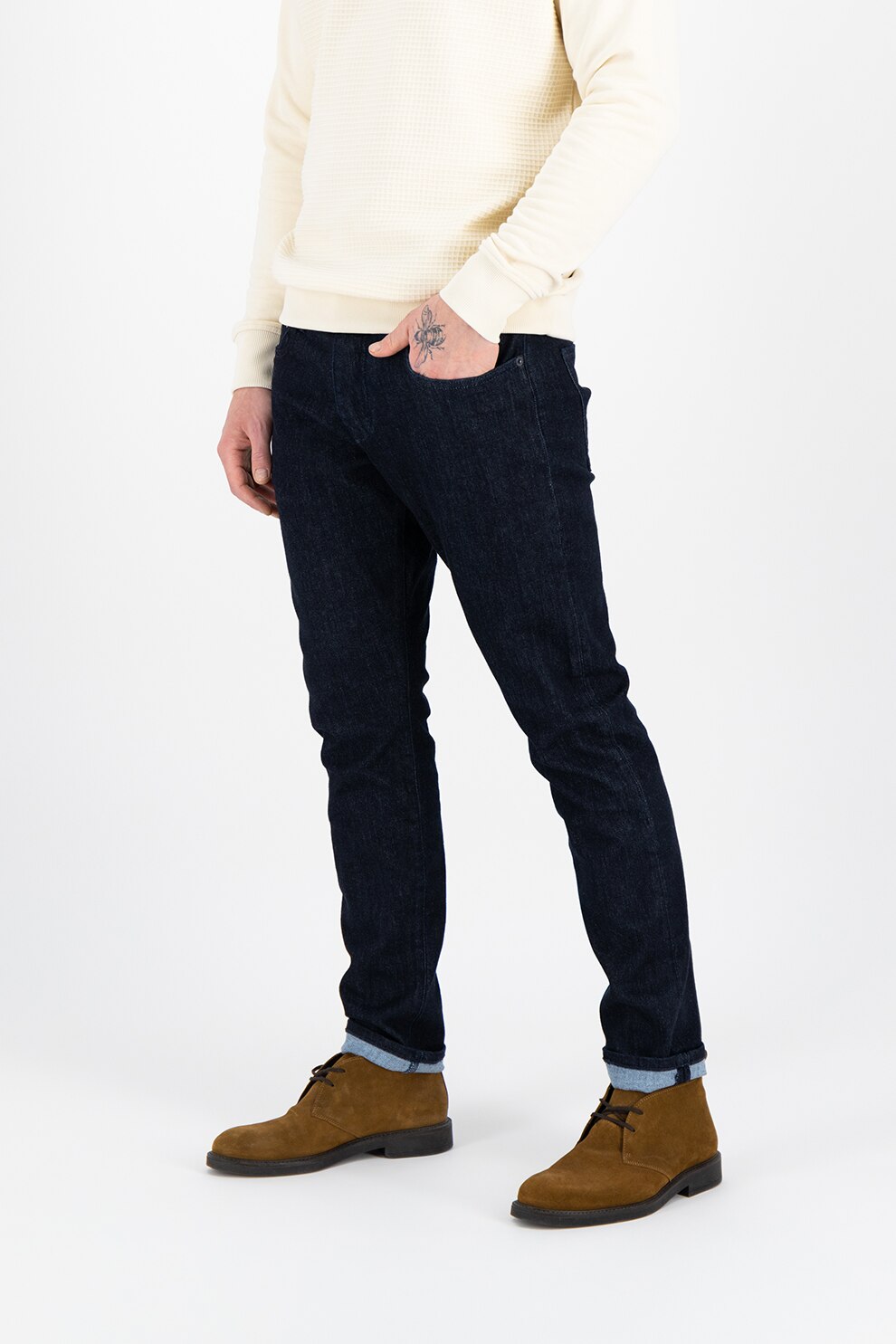 Esprit, Blugi slim fit cu talie medie, Bleumarin inchis