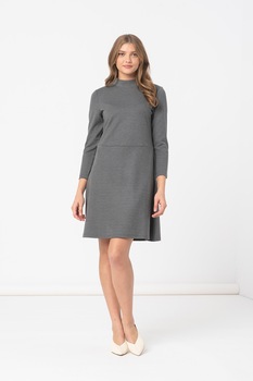 Esprit, Rochie dreapta tricotata, Gri inchis Esprit, Rochie dreapta tricotata, Gri inchis