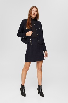 Esprit, Fusta mini cu nasturi decorativi, Bleumarin Esprit, Fusta mini cu nasturi decorativi, Bleumarin