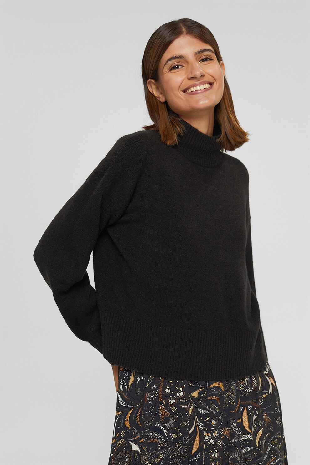 Esprit, Pulover din amestec de lana, Negru