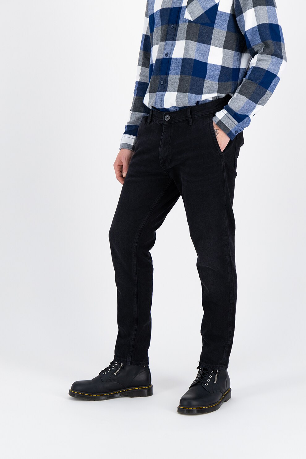 EDC by Esprit, Blugi drepti cu talie medie, Negru stins