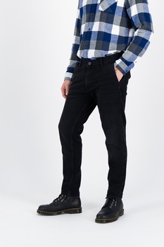 EDC by Esprit, Blugi drepti cu talie medie, Negru stins EDC by Esprit, Blugi drepti cu talie medie, Negru stins