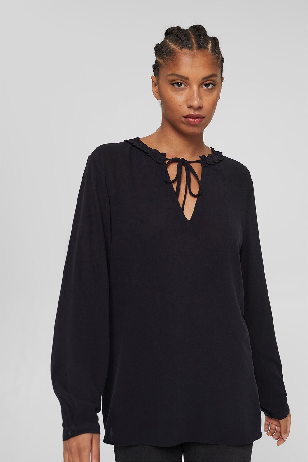 EDC by Esprit, Bluza vaporoasa lejera, Negru