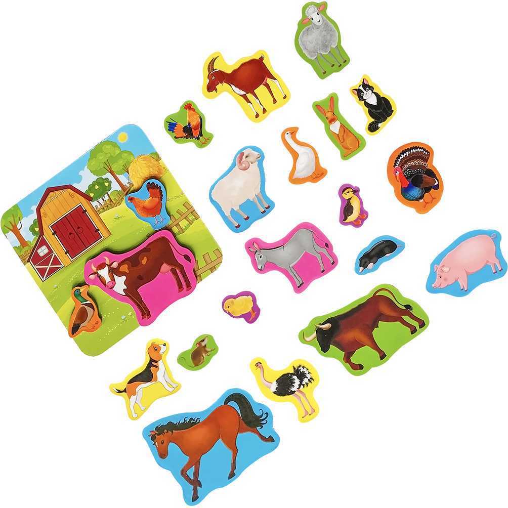 Set magnetic Animale de la Ferma cu Plansa magnetica inclusa, 21 piese, Roter Kafer