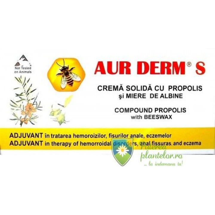 Aur Derm S supozitoare propolis si miere 15 gr (10 Buc x 1.5g) - eMAG.ro