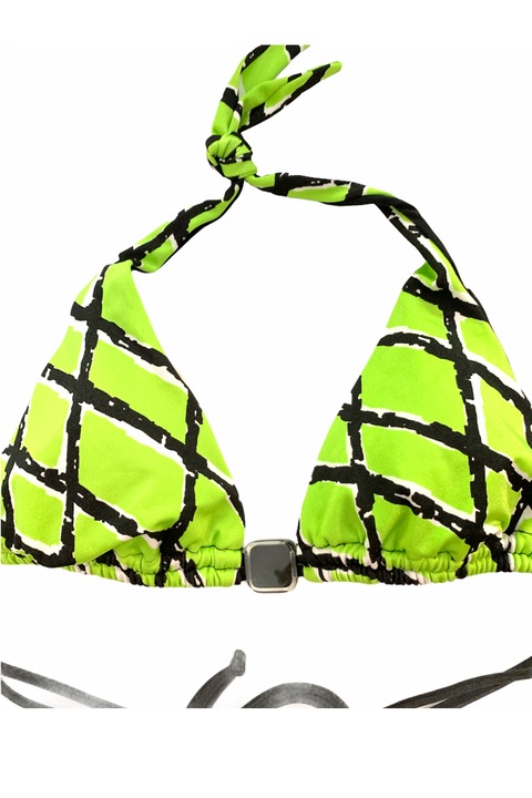 Дамски бански Sisi, Горна част, С връзки, Зелен/Черен