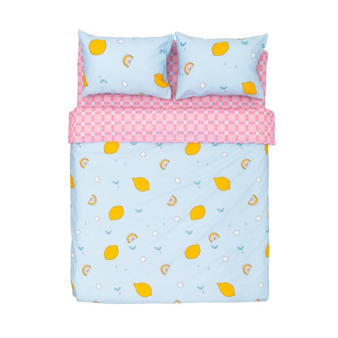 Lenjerie Heinner Dubla Bbc 4 Piese, 2 persoane, 144Tc- Lemons