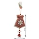 Ornament de brad broderie cu clopot, Flippy, roz, lemn, 18 cm