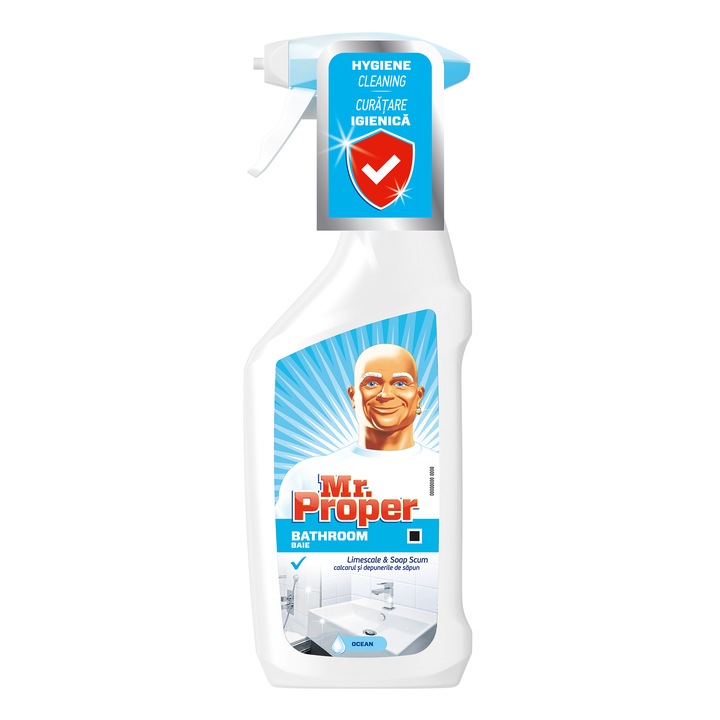 Почистващ препарат Mr. Proper, Спрей, Универсален, За почистване на повърхности в банята, 750 мл