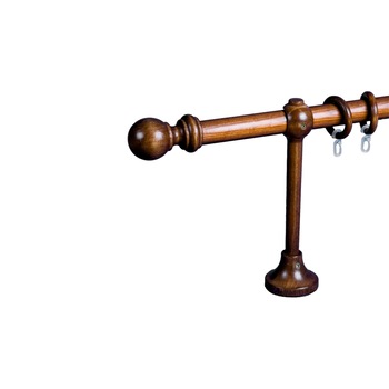 Set galerie simpla lemn lungime intre 51 cm si 100 cm, culoare nuc - design wood Set galerie simpla lemn lungime intre 51 cm si 100 cm, culoare nuc - design wood