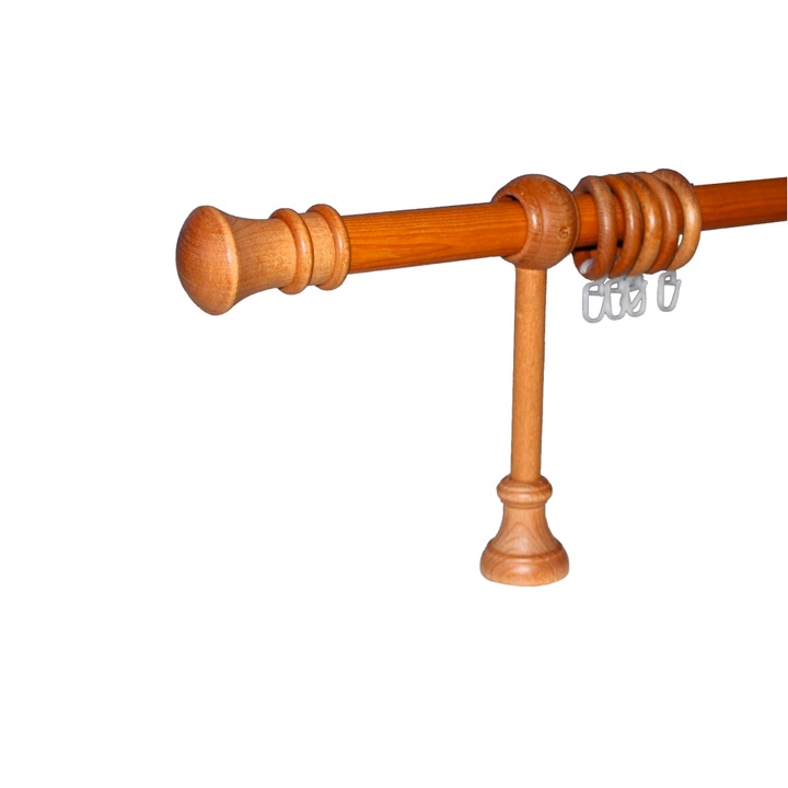 Set galerie simpla lemn lungime intre 51 cm si 100 cm, culoare cires - design lemn clasic