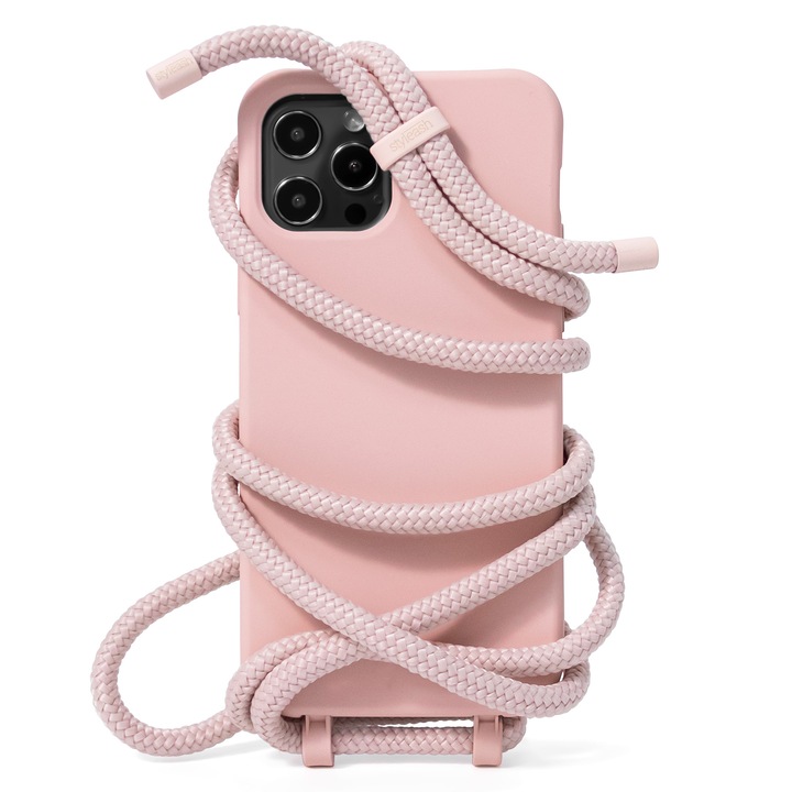 Husa premium cu snur detasabil compatibila cu Samsung Galaxy S21 Plus, Styleash, Pink