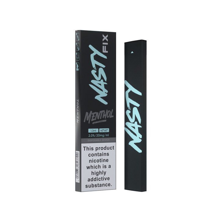 Kit Tigara Electronica Nasty Fix - Menthol ,Dispozitiv de unica folosinta ,1,3ml ,20mg NicSalt ,autonomie ,300 pufuri