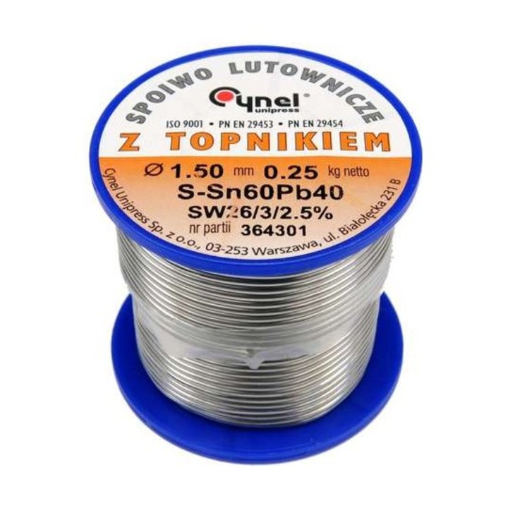 Fludor CYNEL Unipress 1.5 mm, 250 g, sn60pb40