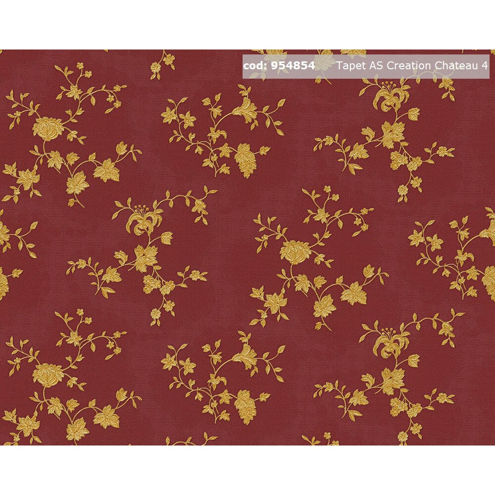 Tapet, AS Creation 954854, Galben/Metalic/Rosu, 10.05 x 0.53 m