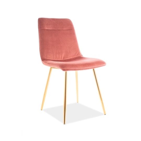 Scaun dining Eros, catifea, roz