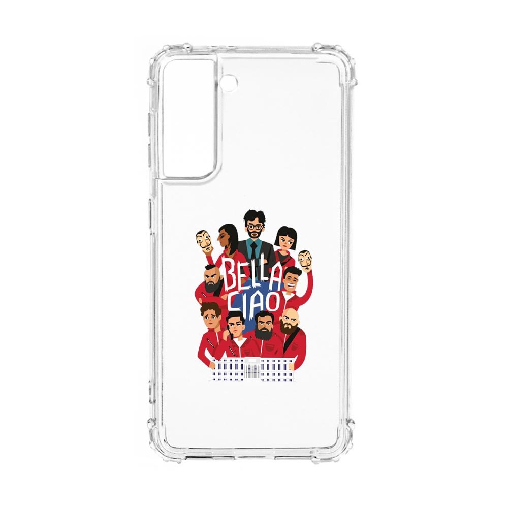 Husa Anti Shock, Compatibila Cu Samsung Galaxy S21, La Casa De Papel Ciao Bella, Silicon Premium, Rezistenta, 718