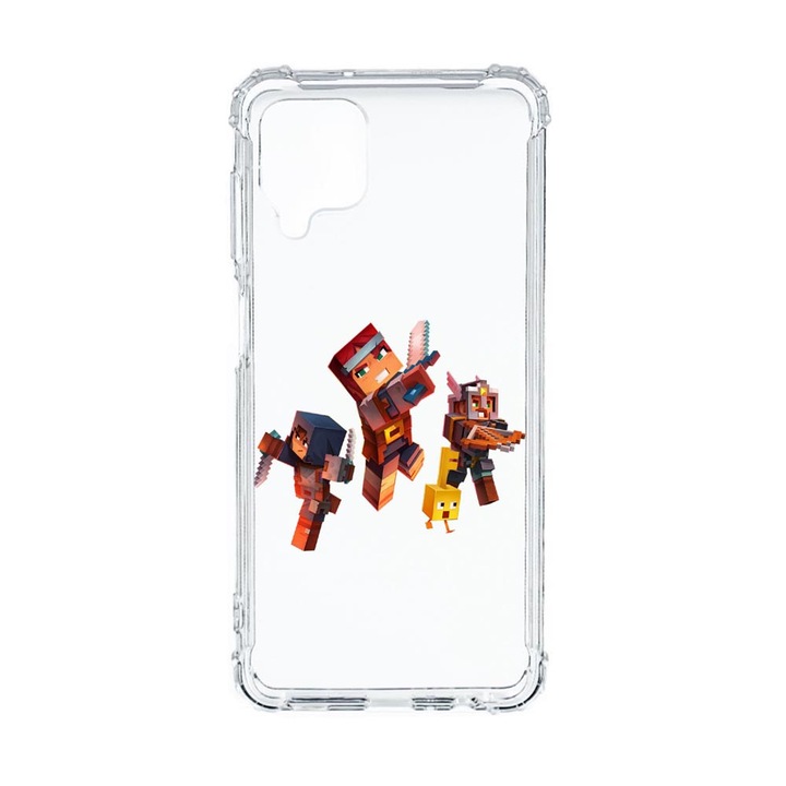 Husa Anti Shock, Compatibila Cu Samsung Galaxy M12 / Galaxy F12, Minecraft, Silicon Premium, Rezistenta, 724