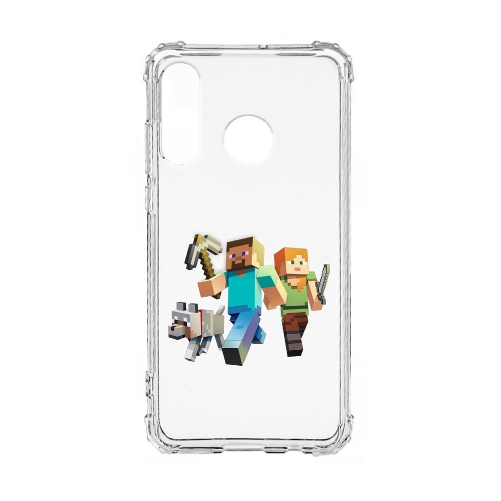 Husa Anti Shock, Compatibila Cu Huawei P30 Lite, Minecraft, Silicon Premium, Rezistenta, 730