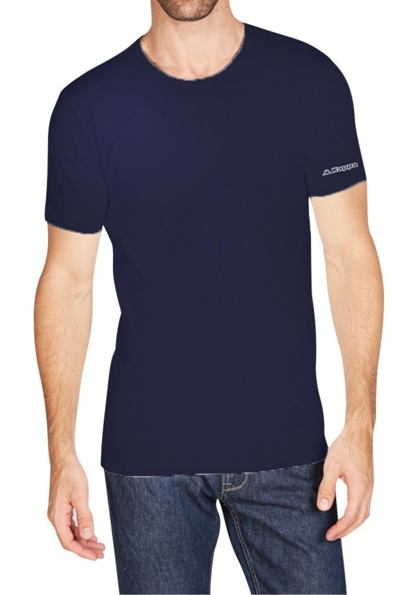 Tricou cu decolteu la baza gatului Kappa, K1305, Albastru marin