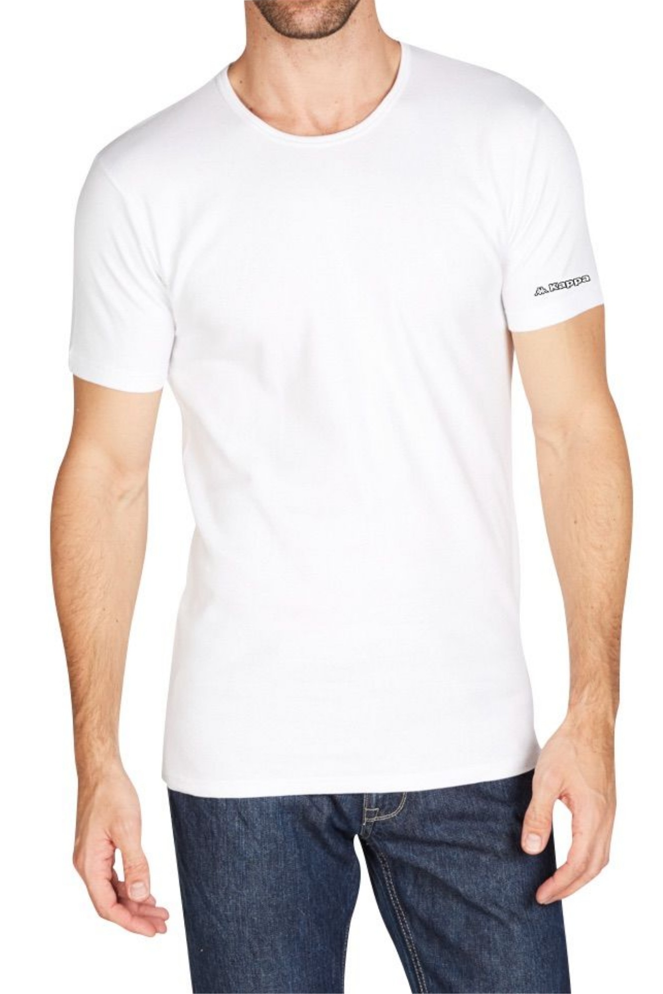 Tricou cu decolteu la baza gatului Kappa, K1305, Alb