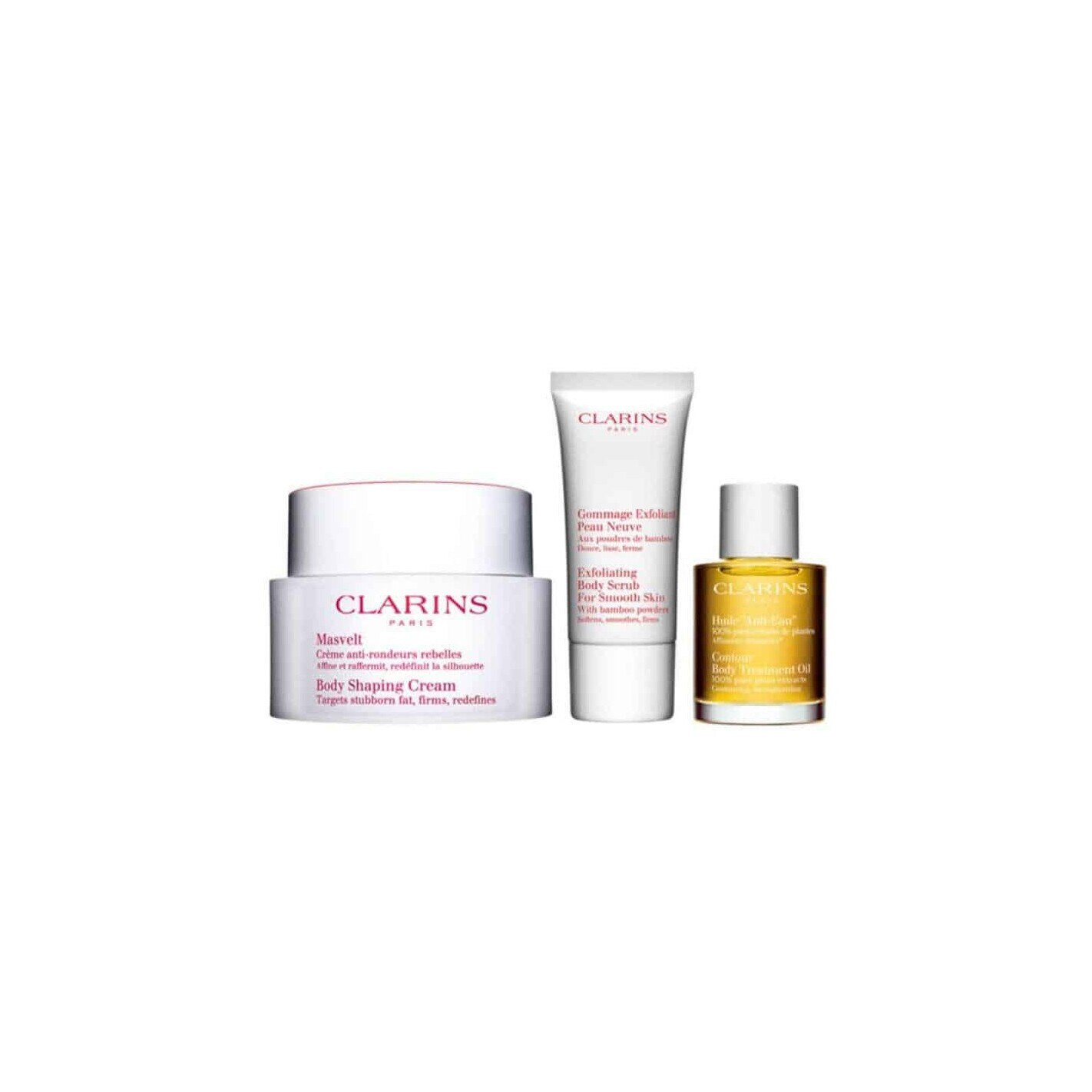 Set Clarins, Crema de corp 200 ml + Scrub 20 ml + Tonic 10 ml
