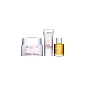 Set Clarins, Crema de corp 200 ml + Scrub 20 ml + Tonic 10 ml Set Clarins, Crema de corp 200 ml + Scrub 20 ml + Tonic 10 ml