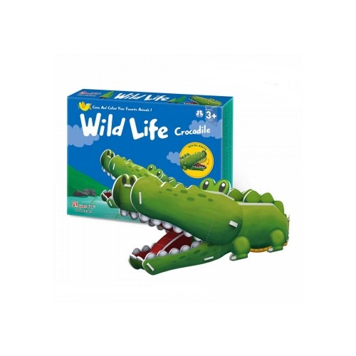 Colectia Animale Salbatice - Crocodilul - Puzzle 3D - 13 piese
