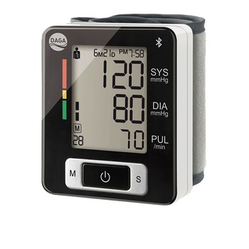 Tensiometru pentru incheietura Daga FH BPM 150, bluetooth 4.0, 2*90 memorii, setare 2 utilizatori, App , conform normelor OMS, detectare aritmie, setare jurnal si date, Alb/Gri Tensiometru pentru incheietura Daga FH BPM 150, bluetooth 4.0, 2*90 memorii, setare 2 utilizatori, App , conform normelor OMS, detectare aritmie, setare jurnal si date, Alb/Gri
