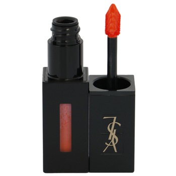 Ruj Yves Saint Laurent Pur Couture Vernis A Levres Vinyl Cream No-408 Corail Neo-Pop, 5.5 ml Ruj Yves Saint Laurent Pur Couture Vernis A Levres Vinyl Cream No-408 Corail Neo-Pop, 5.5 ml