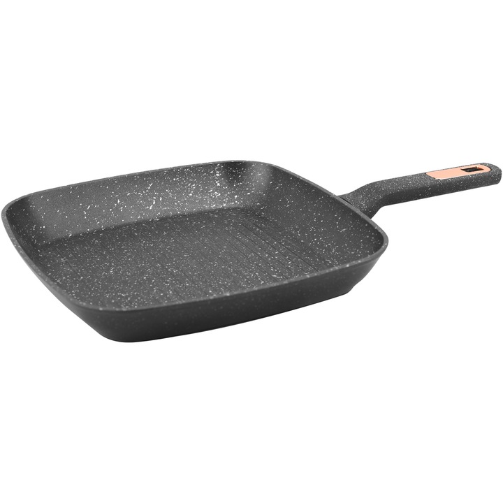 Tigaie grill Premium Antiaderenta, Amercook Brittany, Inductie, 28 x 4 cm