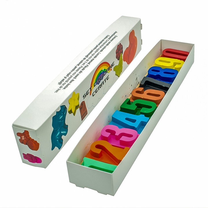 Set 10 Creioane cerate in forma de NUMERE, multicolor, de la 3 ani, gradinita, scoala