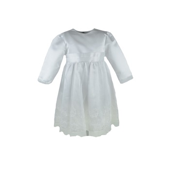 Rochita pentru fete Mini Junior 250-86A, Alb 86 cm Rochita pentru fete Mini Junior 250-86A, Alb 86 cm