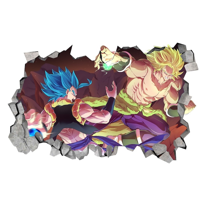 Sticker decorativ, gaura in perete 3D, Dragon Ball, 85 cm, 1021STK-1