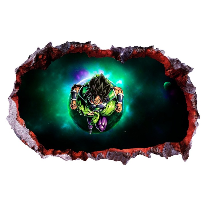 Sticker decorativ, gaura in perete 3D, Dragon Ball, 85 cm, 1023STK-1