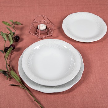 Serviciu de masa / set farfurii Kring Diamond, 24 piese, portelan Serviciu de masa / set farfurii Kring Diamond, 24 piese, portelan
