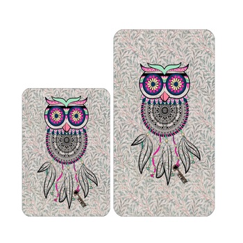 Set 2 covorase de baie Kring Little Owls, 60x100 cm, 60x50cm, 80% bumbac + 20% poliester, 1300 gsm, Multicolor Set 2 covorase de baie Kring Little Owls, 60x100 cm, 60x50cm, 80% bumbac + 20% poliester, 1300 gsm, Multicolor