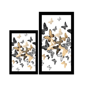 Set 2 covorase de baie Kring Butterflies, 60x100 cm, 60x50cm, 80% bumbac + 20% poliester, 1300 gsm, Alb/Crem Set 2 covorase de baie Kring Butterflies, 60x100 cm, 60x50cm, 80% bumbac + 20% poliester, 1300 gsm, Alb/Crem