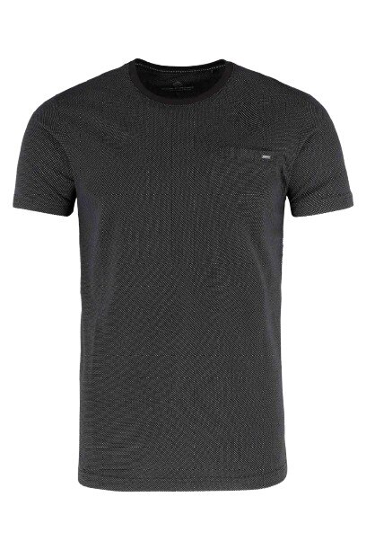 Tricou cu decolteu la baza gatului, Volcano T-Cool, 100% Bumbac, Negru, Negru