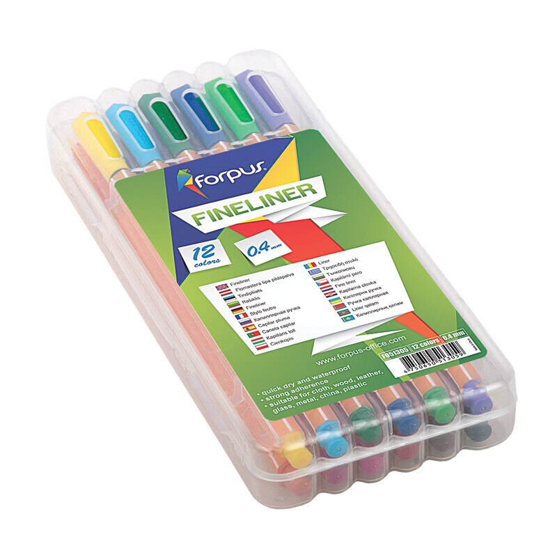 Set liner Forpus 51305 0.4mm 12 culori/set
