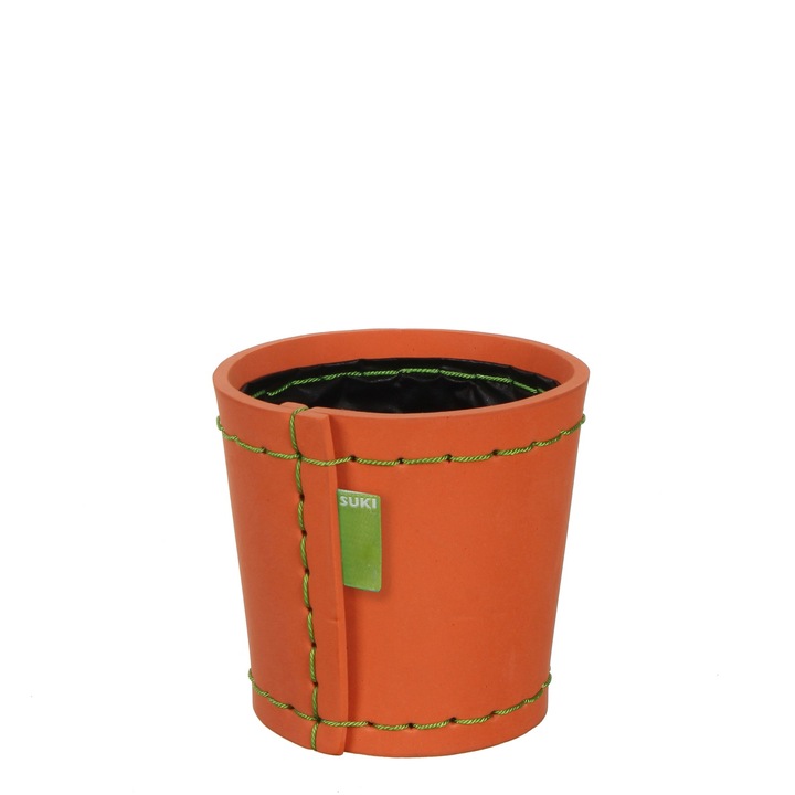 Ghiveci gradina H12,5xD12,5 cm, culoare portocaliu