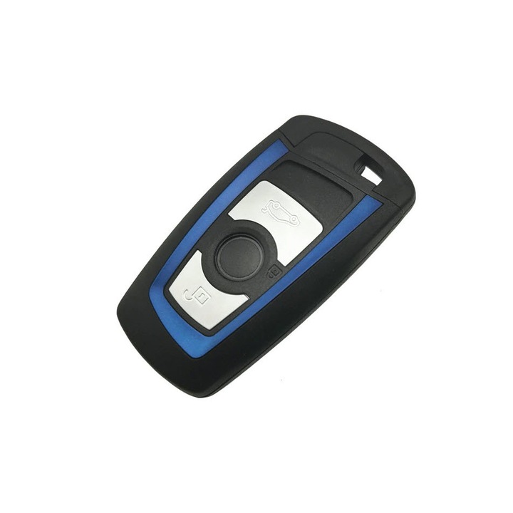 Carcasa cheie Bmw seria 5, 3 butoane, ornament albastru