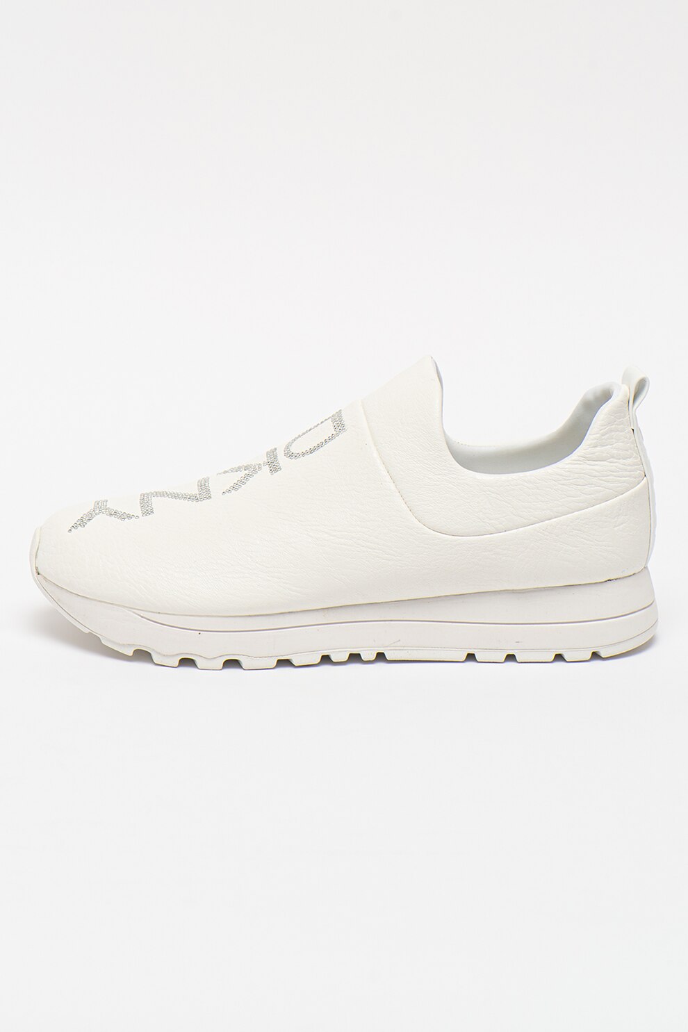 DKNY, Pantofi sport de piele ecologica cu logo Jadyn, Alb