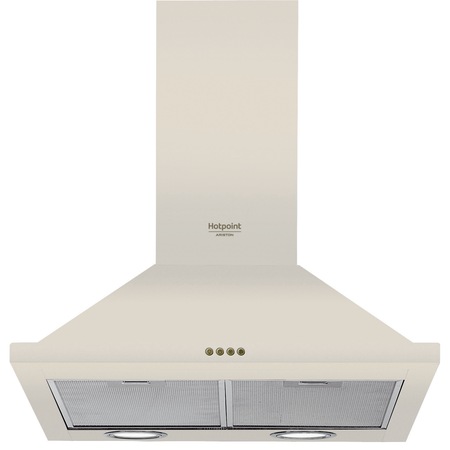 Hota incorporabila decorativa Hotpoint HHPN 6.4F AM OW, Putere de absorbtie 420 mc/h, 3 viteze, 60 cm, Bej