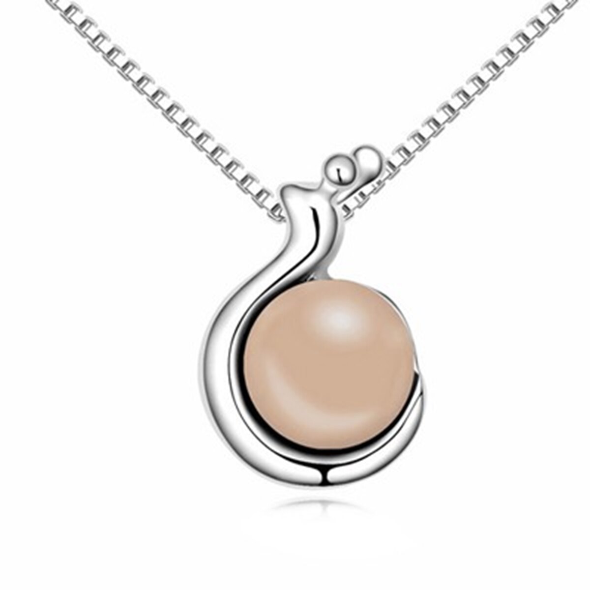Colier ZZV argintiu cu piatra in culoarea caramelului