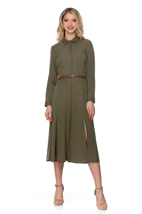 NATIV hétköznapi női ruha, egyszerű, lyocell, khaki, Khaki