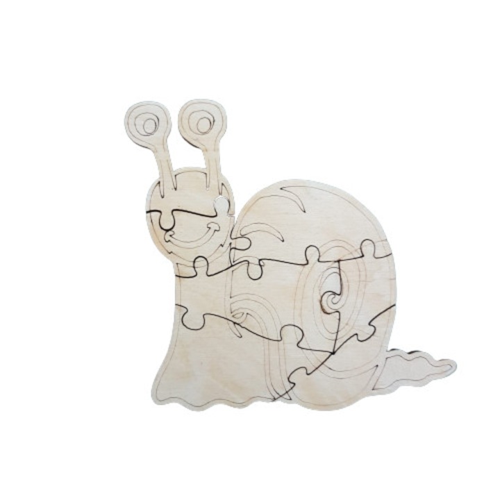 Puzzle cu animale pentru copii, 7 piese, model cu melc 100 x 90 x 3 mm