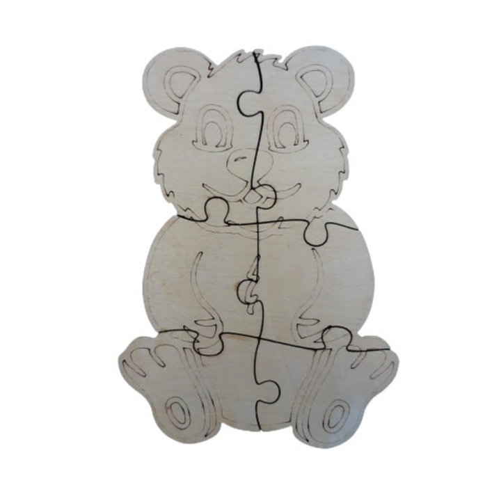 Állatos kirakó gyerekeknek, 6 darabos, medve modell 130 x 90 x 3 mm