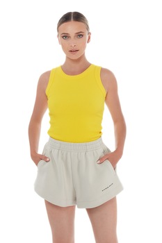 Top din bumbac, STYLAND, T018205, Galben, M Top din bumbac, STYLAND, T018205, Galben, M