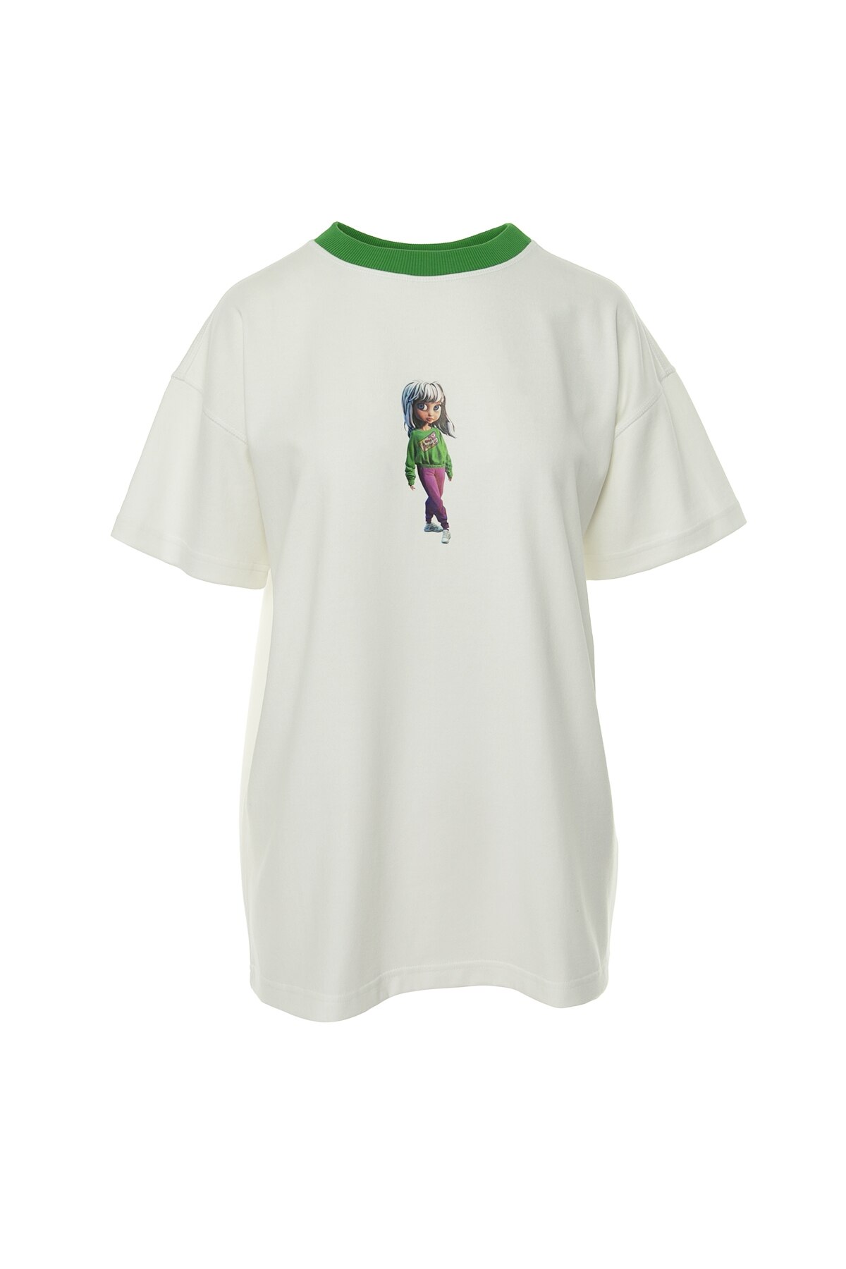 Tricou din bumbac, STYLAND, T003202204YML15, Alb, S